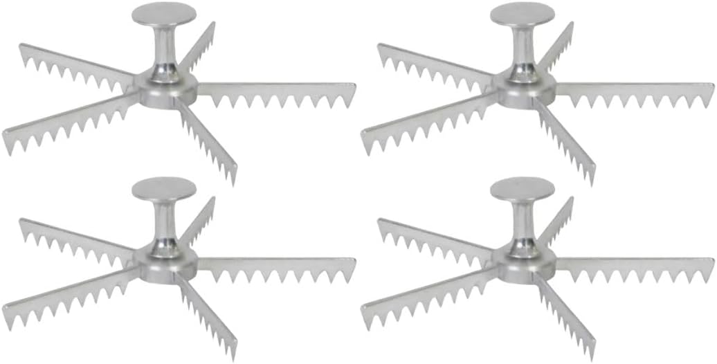 Soro Essentials- 5-Cut Aluminum Pie and Cake Marker Set of 4- Guideline and Portion Divider Cake Cutter Silver Pie Slice Cutter Baking Tools Kitchen Accessories Cook Supplies for Cheesecake Pizza