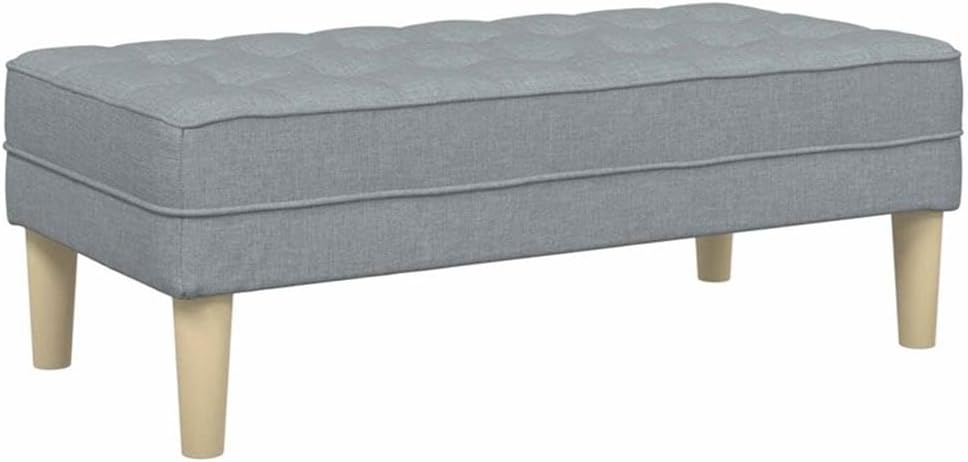 BOWERY HILL Contemporary 2-Piece Sofa Set, Light Gray Fabric Upholstery, Engineered Wood Frame, Plastic Legs, Modern Design Living Room Seating, Comfortable and Durable for Everyday Use