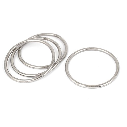 uxcell M6 x 100mm 201 Stainless Steel Strapping Welded Round O Rings 4 Pcs