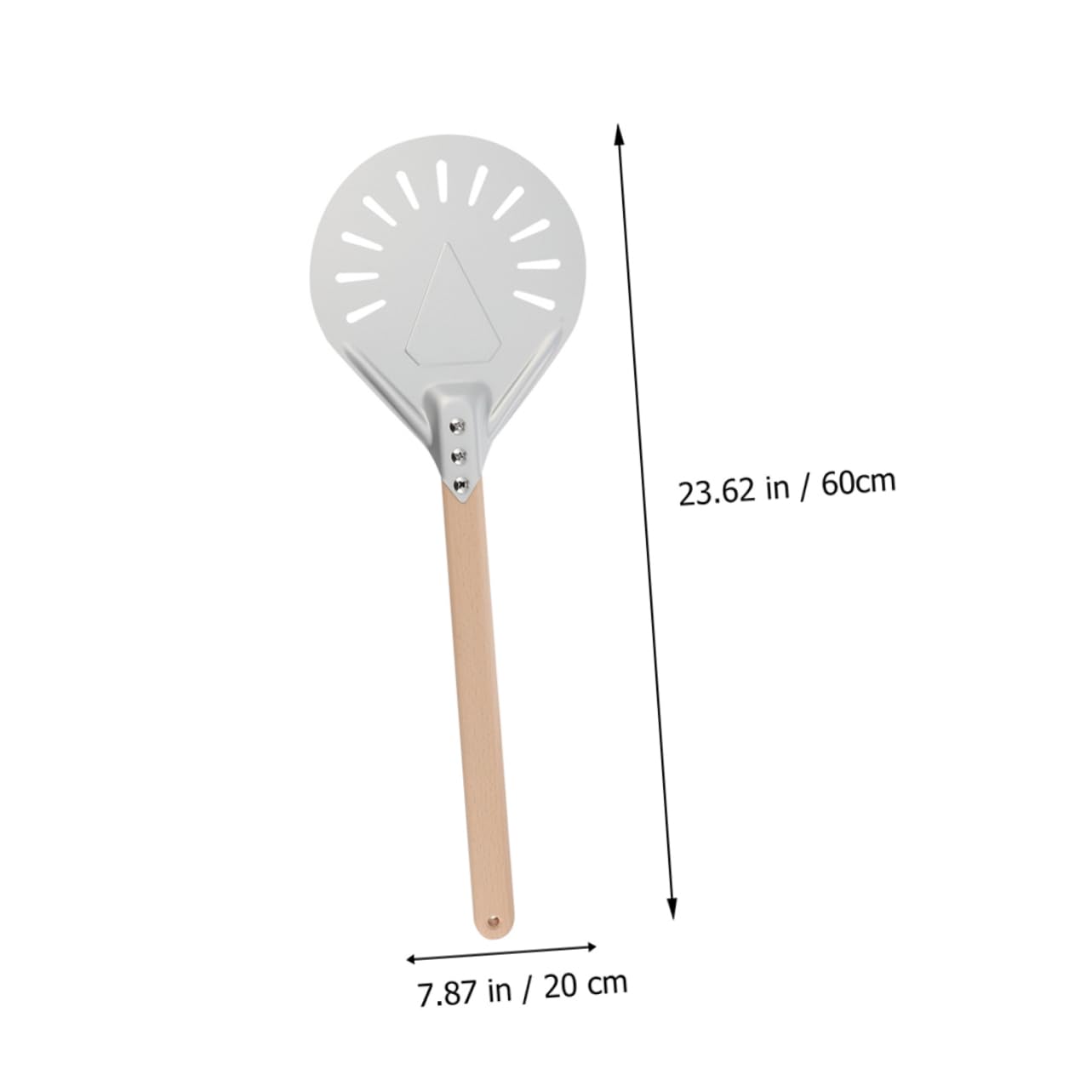 BEBEMOKO Pizza Peel Detachable Wooden Handle Perforated Pizza for Easy Loading Unloading Baking Tool for Home Outdoor Cooking