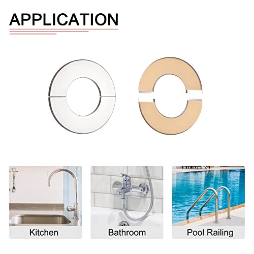 DTGN 66x6mm(DxT) Wall Split Flange, 4Pack, Good for Bathroom Kitchen 28mm Dia Pipe, Stainless Steel Round Escutcheon Plate - Image 4