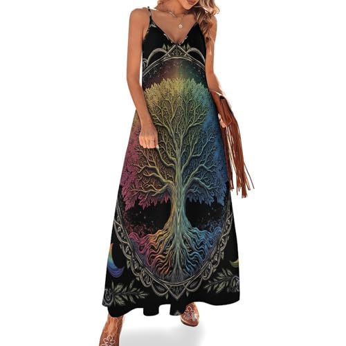 Robe longue femme grande taille chic en satin imprimé ciel pour vos soirées d'été