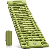 RusChic Sleeping Pad, Ultralight Inflatable Sleeping Pad for Camping with Pillow Built-in Foot Pump, Extra Thick Compact Camping Sleeping Mat for Hiking, Backpacking, Tent Use
