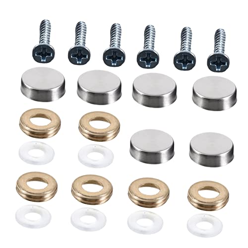 SOLUSTRE 24pcs Mirror Screw Nails for Acrylic Furniture Stainless Steel Decorative Cover Advertising Mirror Nails Fixing Hardware