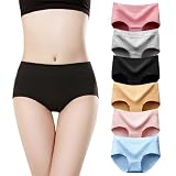 [SunnyMoon] ショーツ レディース 【6枚組】 オーガニックコットン ビキニ セクシー 下着 高通気性 伸縮性 パンツ 消臭 抗菌 女性用 コットン 蒸れない 締め付けない 綿 肌着 パンティー 美尻効果 優しい肌触り大きいサイズ (M, A Style)
