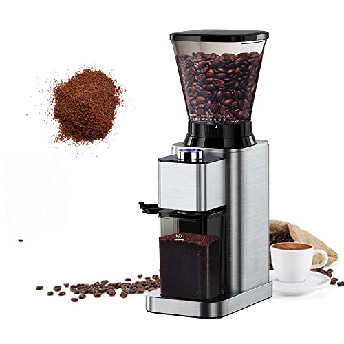 Kaffeemühle mit Elektrische für Espresso - Edelstahl konische Mahlwerke -250g kaffeebohnen mahlmaschine 150W Coffee Mill Cover