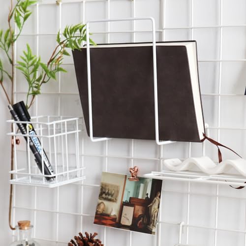 MOIUCUN Wandgitter, Fotowand Dekoration, Schreibtisch Deko,Memotafeln für Küche, Wohnzimmer, Schlafzimmer,Größe 44 cm x 30 cm, 2er Set (Weiß)