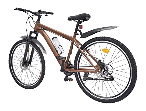 Image of playR Stallion Cycle 27.5 Inch 21 Speed Front Wheel Shock Abs Front and Rear Disc Brake Chestnut Brown Mountain Bike for Durable City & Outdoor Cycle Men & Women