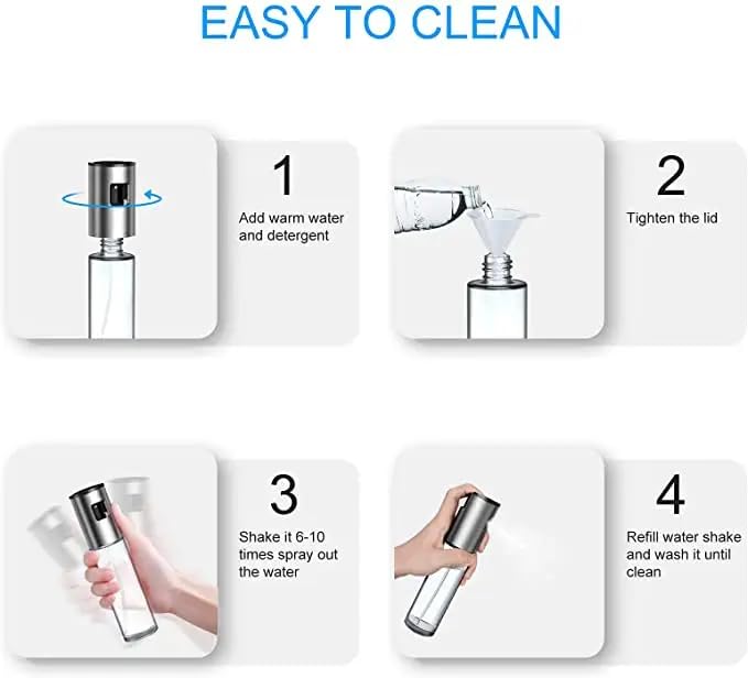 Oil Sprayer for Cooking, 2 Pack Portable & Reuseable Oil Sprayer, for Olive Oil, Vinegar, Wine & Sauce, Kitchen Accessories for Grilling, Roasting, Salad, Airfrying, Baking, BBQ, Frying, Camping