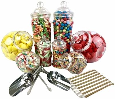 Vintage Victorian Pick & Mix Candy Buffet Kit - 8 Jar Pack & Pink Stripe Bags