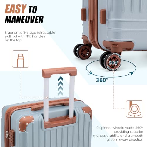 Image of KUNEL Luggage Sets 5 Piece, Hardshell Expandable Suitcase, 20 /24 /28inch