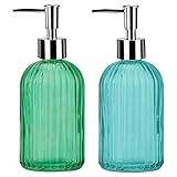ELEGANTE Y PRÁCTICO -- Con este dispensador de cristal no se desperdicia ni una gota, ya que solo hay que presionar levemente para obtener la cantidad necesaria de jabón líquido en la mano.
