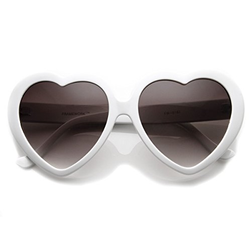 Image of zeroUV Oversized Heart Shaped Sunglasses UV400 Cute Trendy Love Fashion Eyewear for Women 52mm