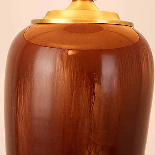 Yhqsyks American Brass Ceramic Table Lamp European Style Study Lamp Red Glazed Decoration Table Lamps For Transitional,Cottage For Bedroom, Living Room #TOP4