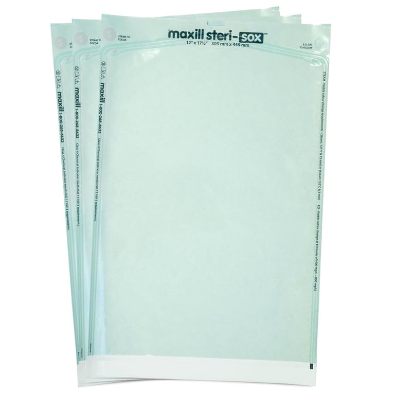Maxill 60146 Steri-Sox Self-Sealing Sterilization Pouches 12" X 17.5" 200/Bx