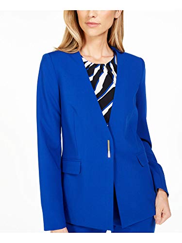 Calvin Klein Womens Blue Blazer Jacket Petites Blue- Size 2P3
