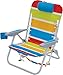 Rio Beach Lace-up Aluminum Backpack Chair, Turquoise/Yellow/Lime/Red Stripe