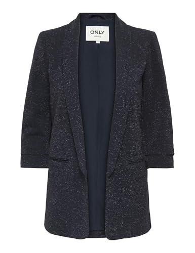 ONLY Onlelly-Alya Life L/S Glit Blazer TLR, Bleu Nuit, 40 Femmes