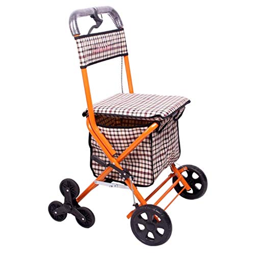 ZXL Camminatori Standard e telai ambulanti Camminatore Anziano per Anziani Carrello per la Spesa Pieghevole Pieghevole può sedersi Carrello per la Spesa di Viaggio con Passeggino in Piedi (Color