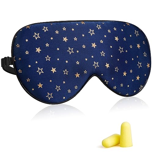 Image of Silk Sleep Eye Mask for Men Women, Comfortable Super Soft Eye Mask with Adjustable Strap, 100% Pure Silk, Works with Every Nap Position, Ultimate Sleeping Aid Blindfold, Blocks Light, Jersey Slumber