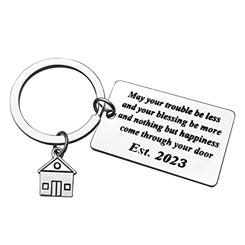 2023 Blessing Housewarming Gift For New Homeowner New Home Keychian New House Stainless Steel Keyring Gifts Newly Wed Moving Home Keychain New House Congratulations Gifts House Warming Present #TOP19