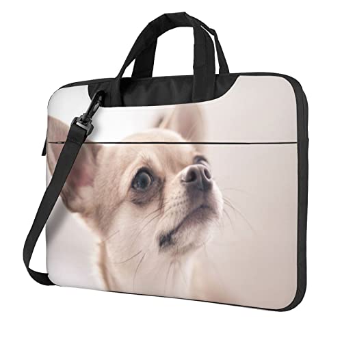 Sacoche ordinateur 13-14 pouces avec bandoulière réglable housse PC motif chien
