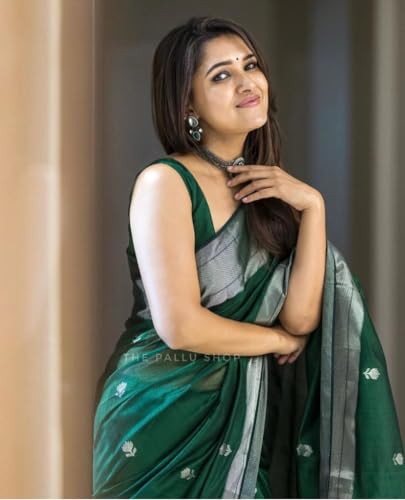 Image of Flosive Women's Cotton Saree With Blouse Piece