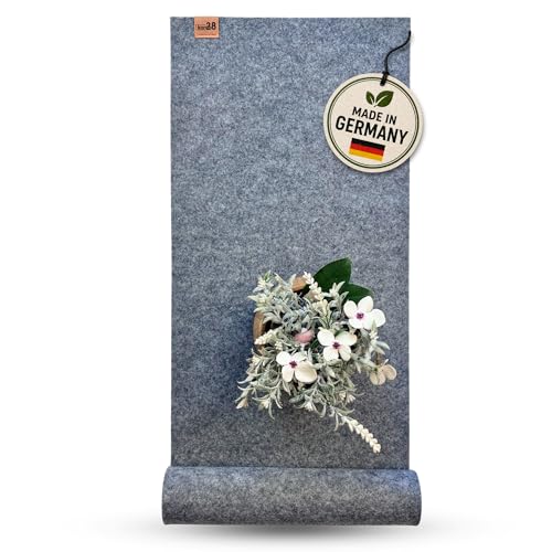 kontor28® - Premium Tischläufer Filz 100% Made IN Germany aus Upcycling-PET Filz | Waschbarer Tischläufer in 150x30 cm Kratz- und hitzebeständig | Filzläufer BISKOP Urbangrau für Indoor & Outdoor