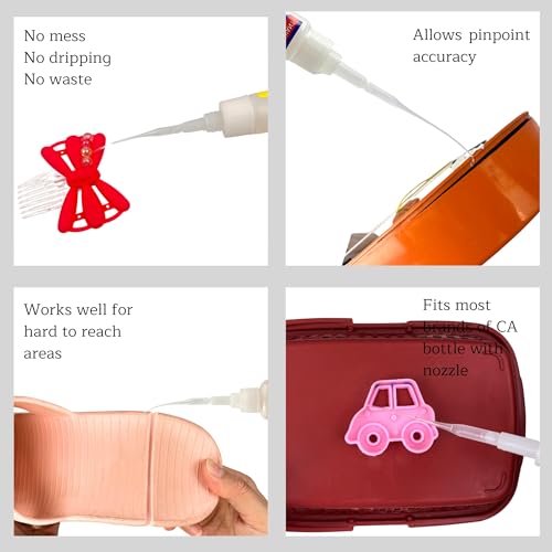 600 peças de cola micro CA ponta fina aplicador de cola de plástico pontas de garrafa extensor de co