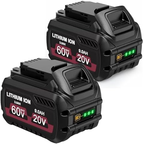 FEOTDN 9.0Ah Replacement for dewalt flexvolt 20v/60v max Battery DCB606 DCB609 DCB612 DDCB200 DCB201 DCB203 DCB204 DCB206, Compatible with dewalt 60v flexvolt Battery Cordless Power Tools Cover