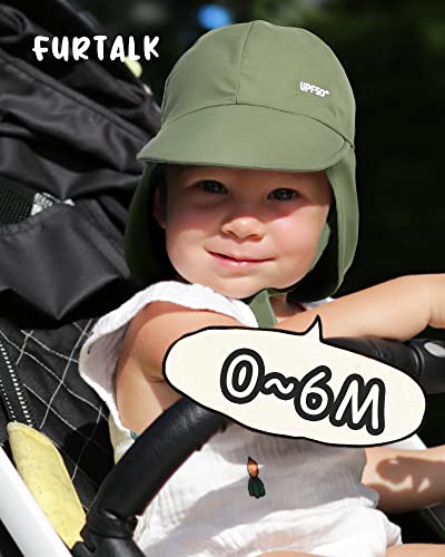 Furtalk Baby Sun Hat Upf 50+ Adjustable Baby Boys Girls Quick Drying Summer Beach Hat With Neck Flap For Traveling Swim Hat Green #TOP5