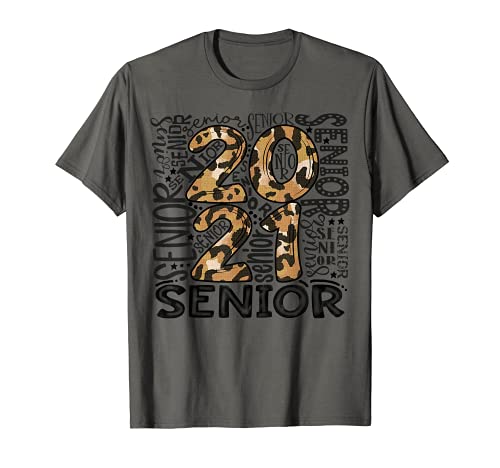 Senior 2021 Grad Class of 2021 Graduation Leopard Cheetah T-Shirt