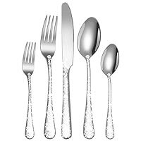 Gorgeous Vintage Black Stainless Steel Flatware Set, 20 Pieces Dark Silverware Set, Anti-rust