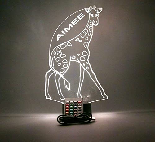 Giraffe Light Up Lamp Led Personalized Giraffe Desk Light Lamp And Name Engraved Table Lamp, Our Newest Feature - It's Wow, With Remote, 16 Color Options, Dimmer, Free Engraved, Great Gift #TOP1