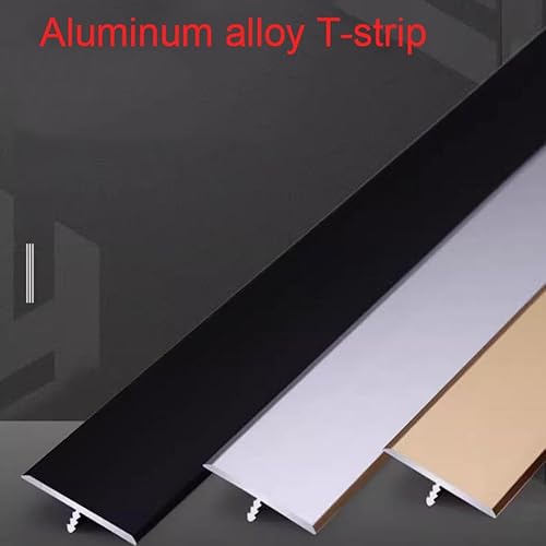 Miniatura 2 de KADEUX Tiras de transición para suelos de aluminio de 1.299 in, tira de transición laminada de moldeo en T, tira de borde de umbral resistente, tira