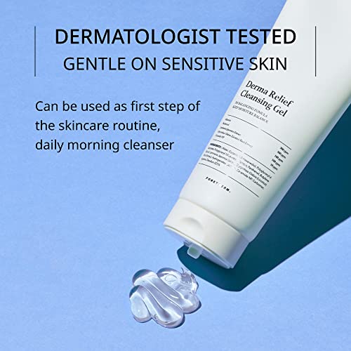 Foretderm Derma Relief Hydrating Cleansing Gel, Vegan Facial Cleanser, For Sensitive Dry Skin, Low Ph 5.6, Non-Foaming, Fragrances Free, Paraben Free, 6.76 Fl.oz. #TOP6