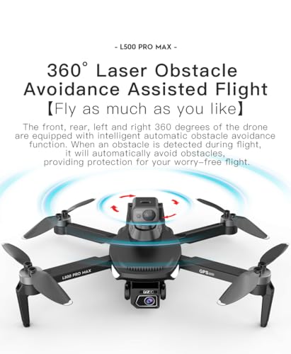 GPS Drone with HD Camera for Adults, Professional FPV Drones with Auto Return, Follow Me Circle Fly, Waypoint Fly Stable Hover Brushless Motor Foldable 5G Transmission Remote Control L500 Quadcopter - Image 6
