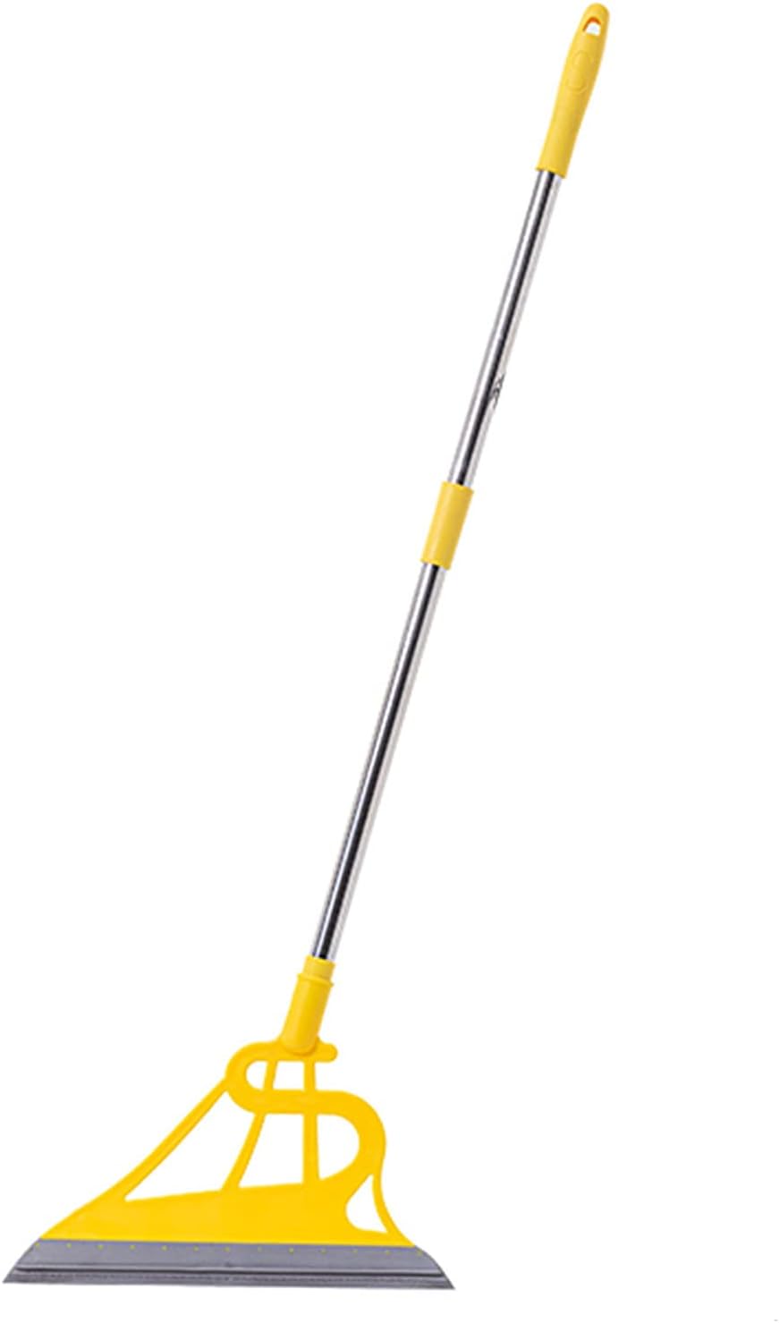 MALINOS Magic Broom Sweeper, Multifunctional 2 in 1 Rubber Easily Remove Water, Pet Hair, Dust, Window Cleaning (Yellow Pole Gray Bottom) : Health & Household