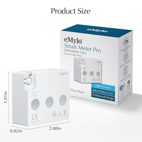 eMylo Smart Zibee Energiemessgerät Mini-Stromverbrauchsmessgerät 99% hohe Genauigkeit 3 Phasen Echtzeit-Stromverbrauchszähler Überlastschutz für Haus/Wohnung, Smart life Tuya App Control