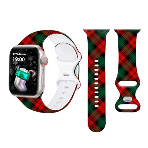 Image of Floral Bands Compatible with Apple Watch Band 41mm 40mm 38mm 42mm 44mm 45mm 46mm 49mm for Women, Fadeless Cute Floral Pattern Printed Silicone Band for iWatch SE Series 11 10 9 8 7 6 5 4 3 2 1 Ultra 2 holiday Gift