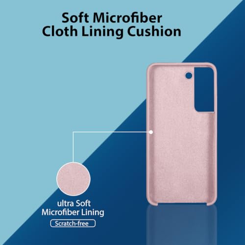 Image of LIRAMARK Liquid Silicone Soft Back Cover Case for Samsung Galaxy S21 Plus (Pink)