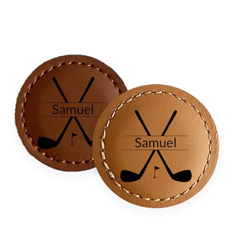 Premium Custom Personalized Laser Engraved Magnetic Vegan Leather Golf Ball Marker | Great For Golfers | Gifts | Golf Tournament | Groomsmen Gift | Small USA Business (Clubs Name)