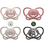 NIP Spar-Set Silikon Schnuller My Butterfly 4er Pack, Größe 3 (18-36 Monaten) aus nachhaltigen Rohstoffen, leicht luftig kiefergerecht, made in Germany