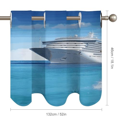 Cortinas opacas con cenefa para ventana de dormitorio con bolsillo 3