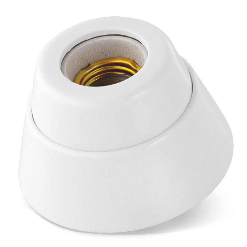 Portalámparas de cerámica E27, color blanco, ideal para lámparas de mesa y techos, resistente al calor para uso seguro y decorativo.