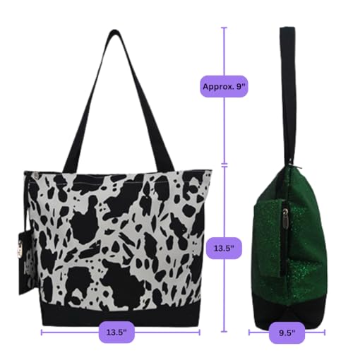 Image of NGIL Medium Top Zipper Closure Canvas Tote Bag with Attached Matching Coin Purse For Moms and Nurses