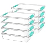 Vtopmart 6 Qt Plastic Storage Bins with Lids, Clear Sensory Bins, Arts Crafts Organizers and Storage, Stackable Containers for Home Office and School Supplies, 8 Pack
