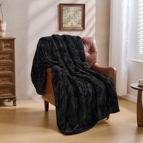 Super Fuzzy Soft Sherpa Fleece Weighted Blanket, 12 lbs Dual Sided Fluffy Heavy Weighted Blankets for Adults - No Bunching with Double Layers of Soft Inner Lining (48"x 72", 12 Pounds)