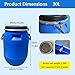 Large Blue Plastic Barrel with Lid - Food Grade Thickened Storage Water Barrels, Oil Drum with Handles for Shipping Air Tight Industrial Storage Container(30L B)