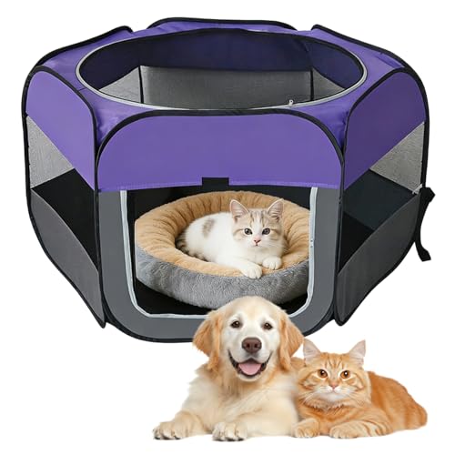 110 x 110 x 60 cm Parque plegable para cachorros, parque portátil para perros, parque para apartamentos, parque para perros, parque plegable, para mascotas, gatos, conejos y animales pequeños, tanto